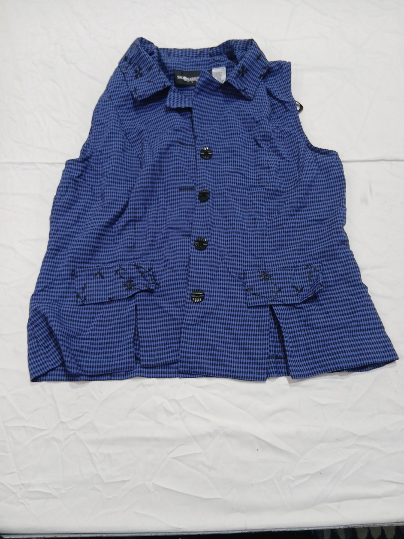 Blue Gingham Vest