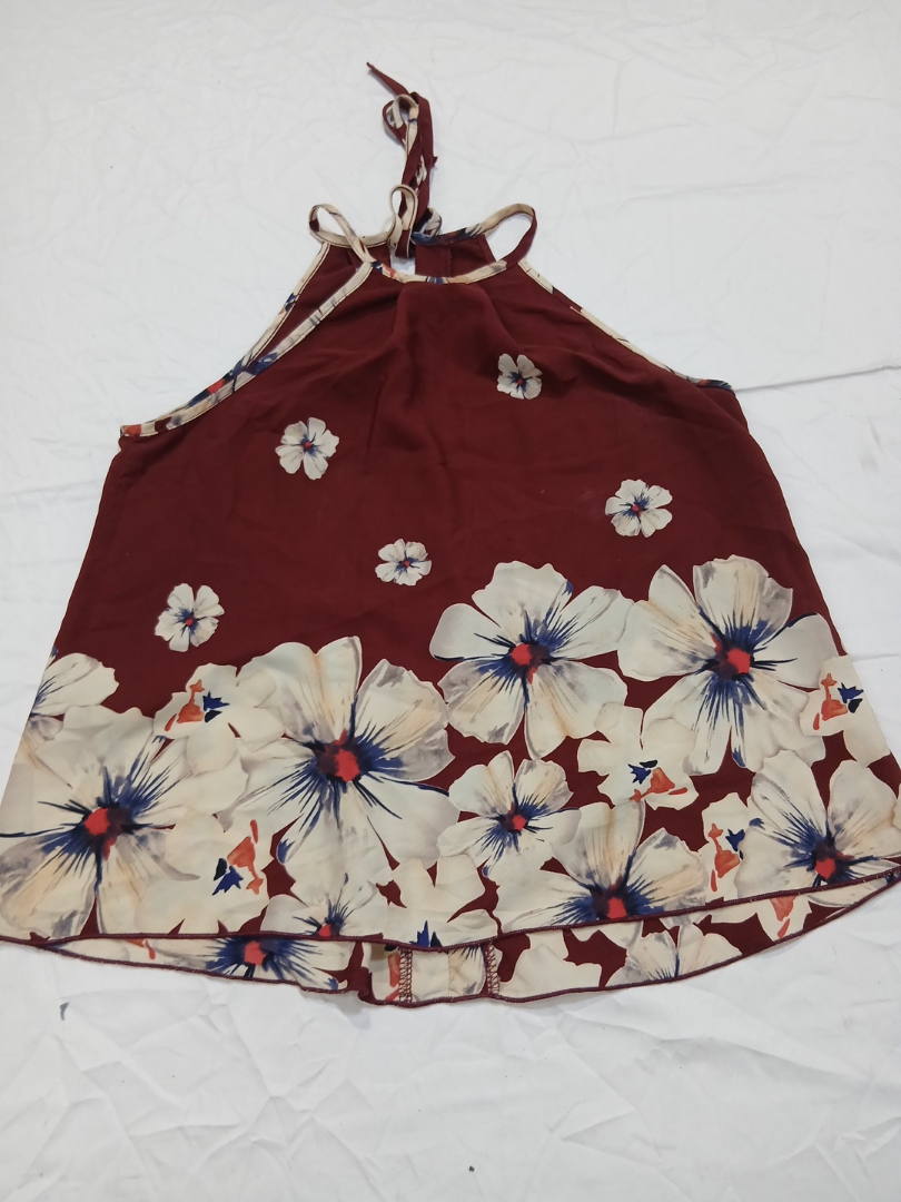 Olive Tree Floral Halter Neck Dress