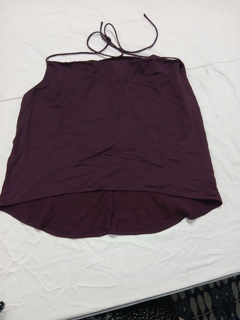 Tobi Maroon Halter Neck Top