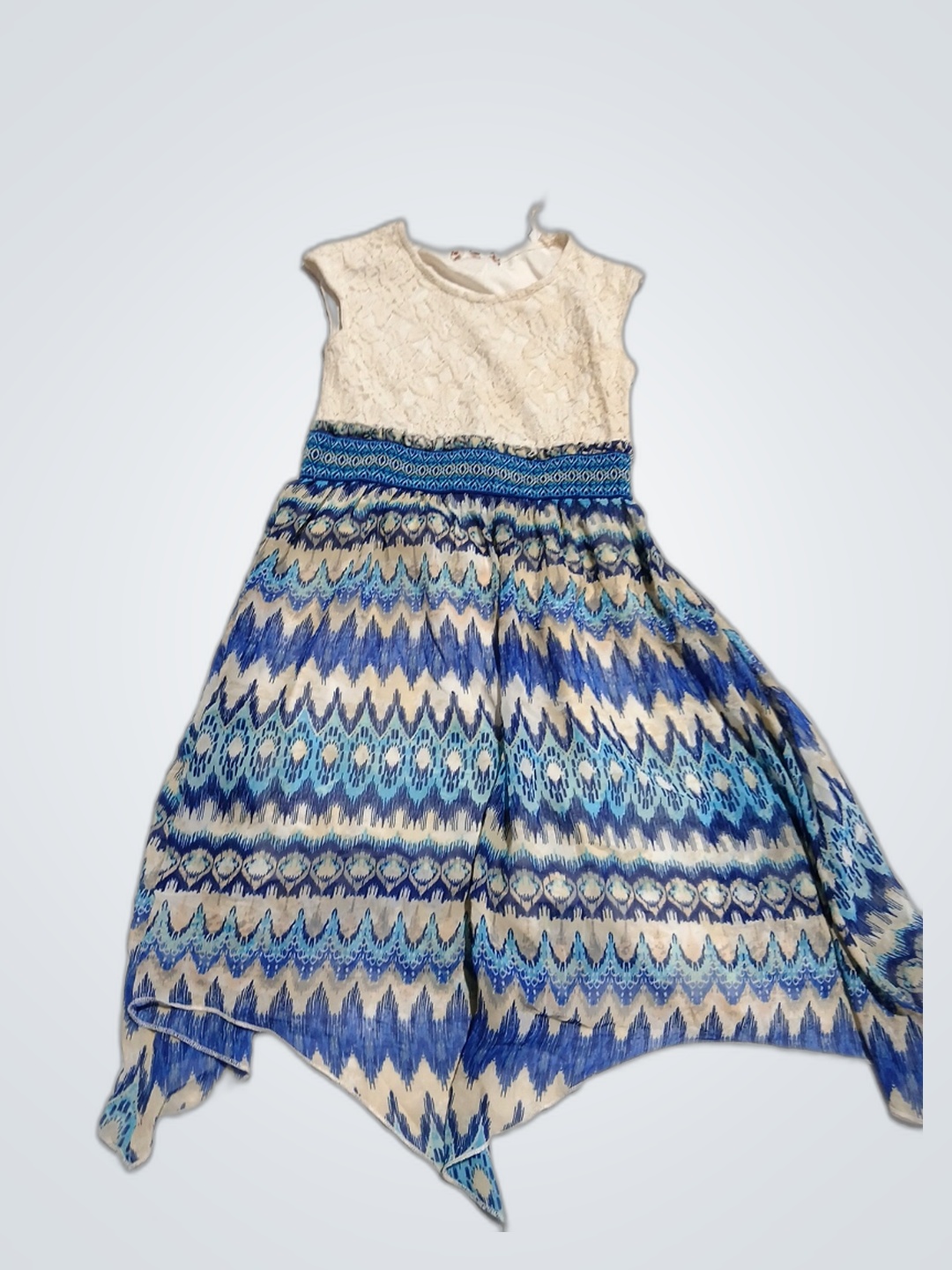 Blue and White Dress