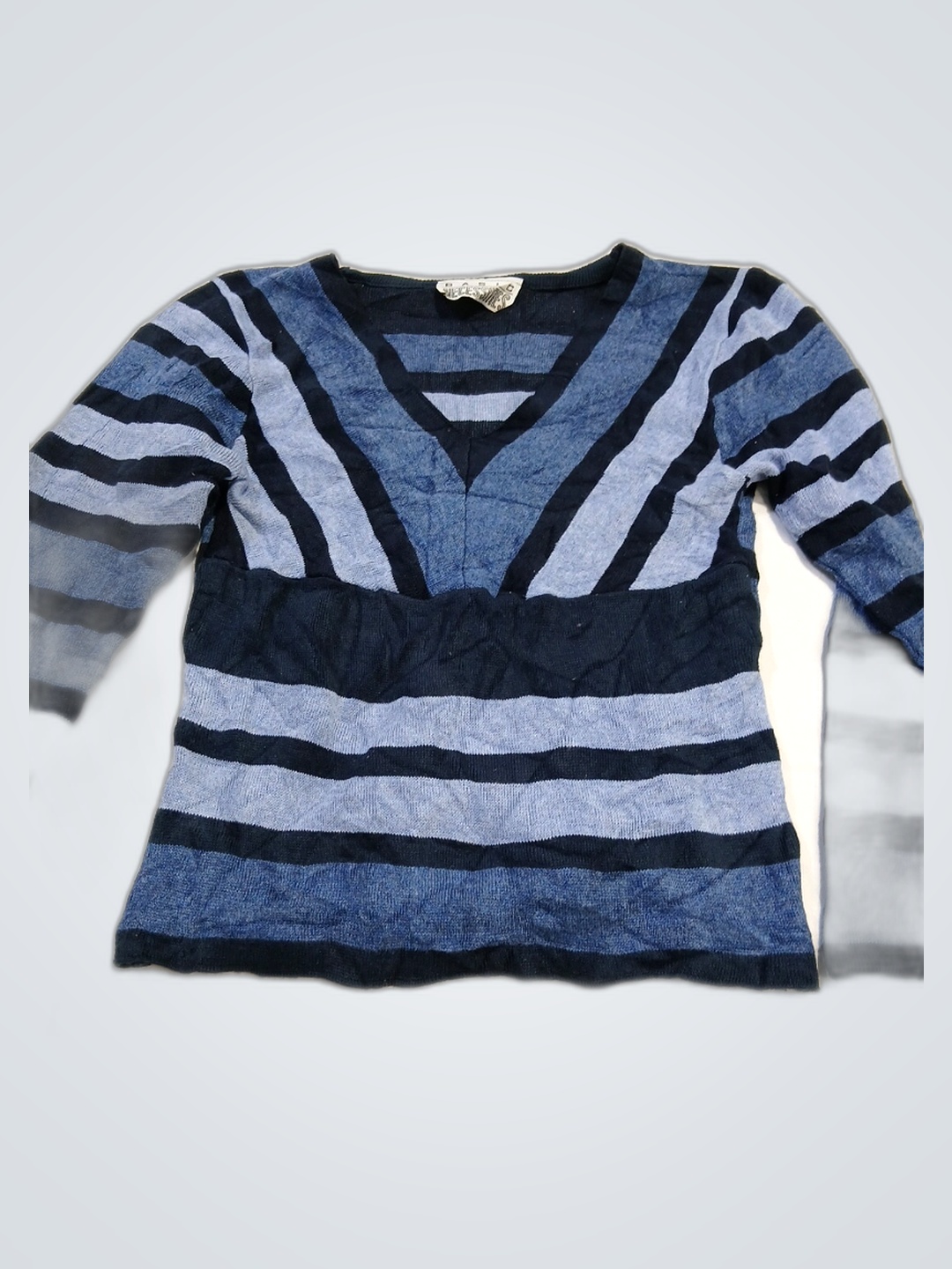 Vegas Striped V-Neck Knit Sweater