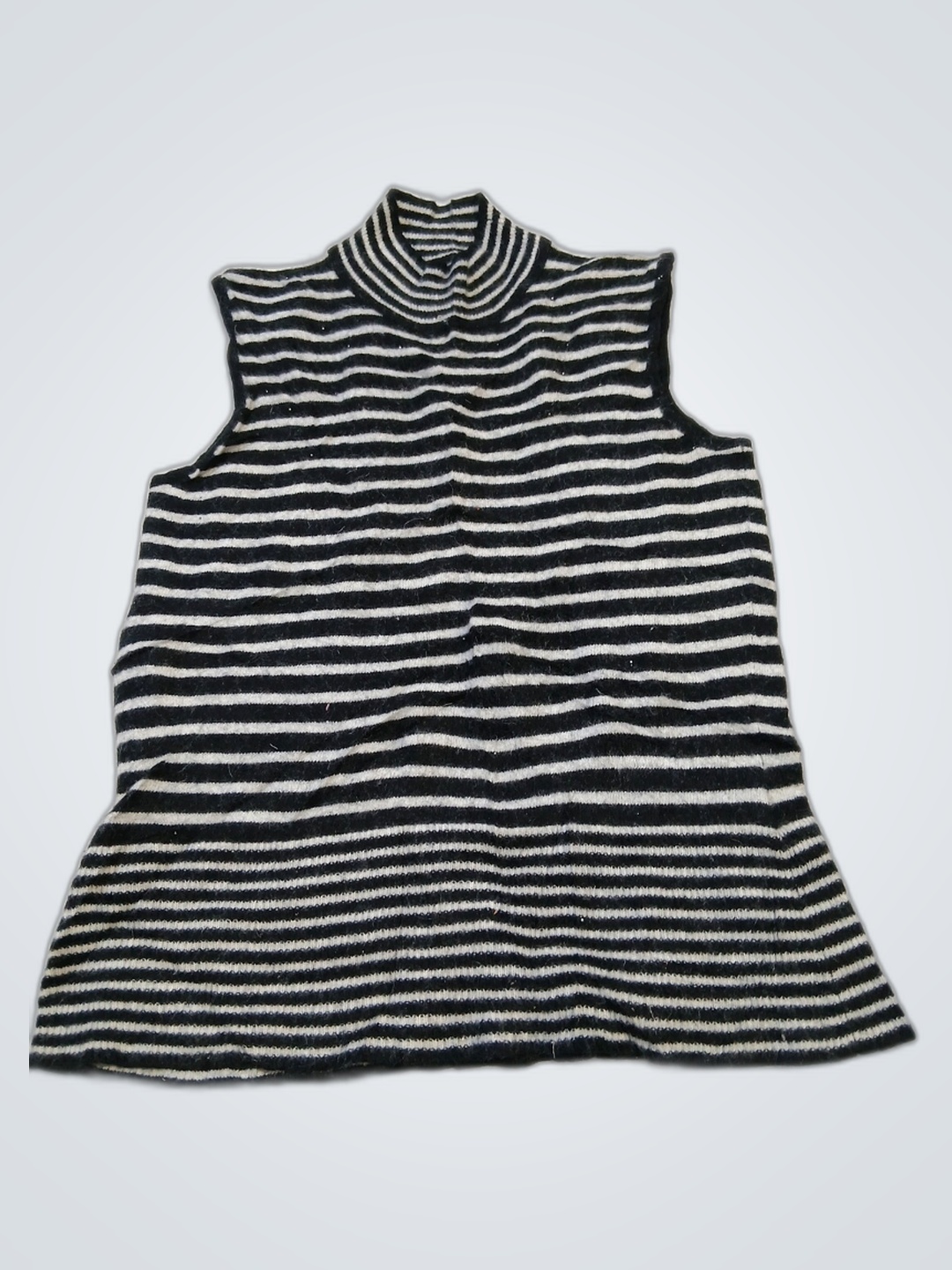 Black and White Striped Sleeveless Top