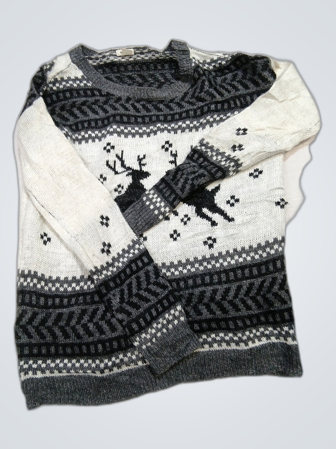 Suéter Tricotado com Design de Rena