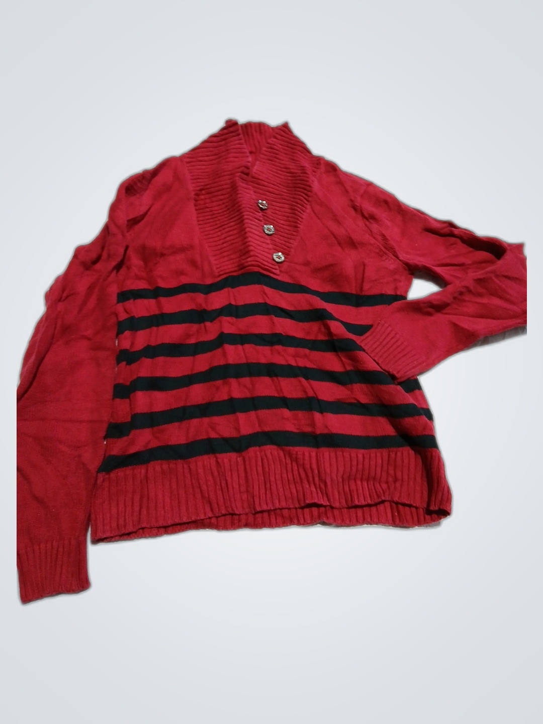 American Apparel Red Striped Sweater