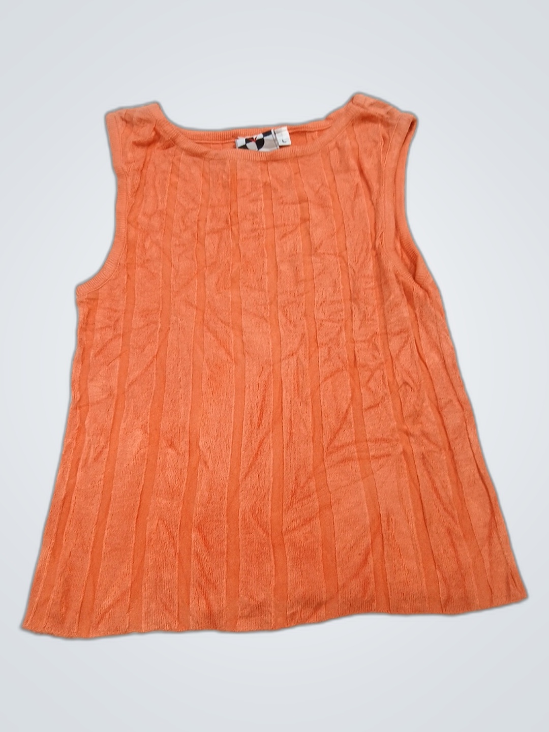 Orange Sleeveless Knit Top