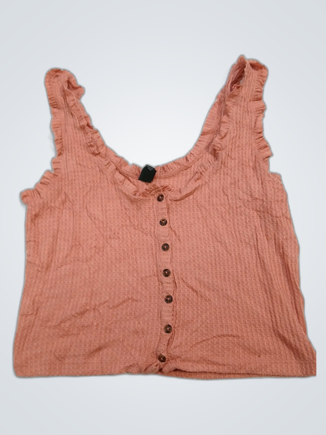 Pink Ruffled Tank Top