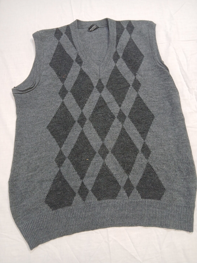 Gilet à losanges gris Göklü Collection