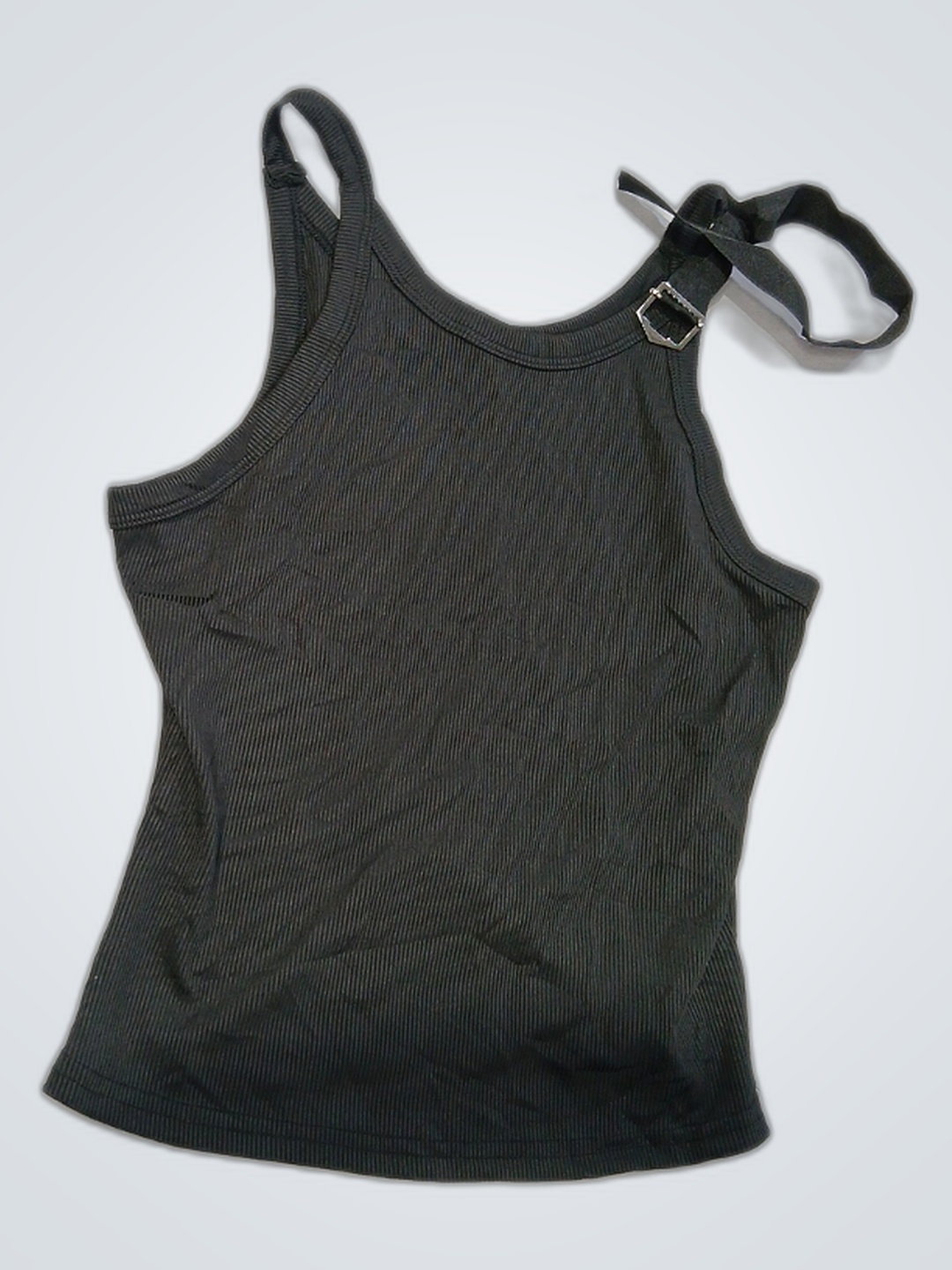 Black Ribbed Tank Top