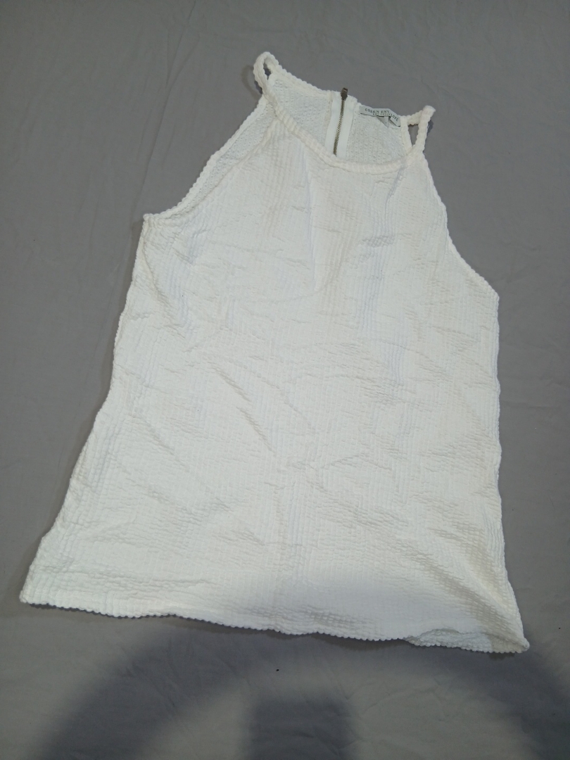 Green Envelope White Tank Top