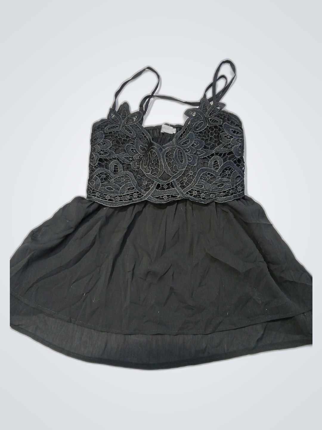 Schwarzes Spitzenoberteil Kleid