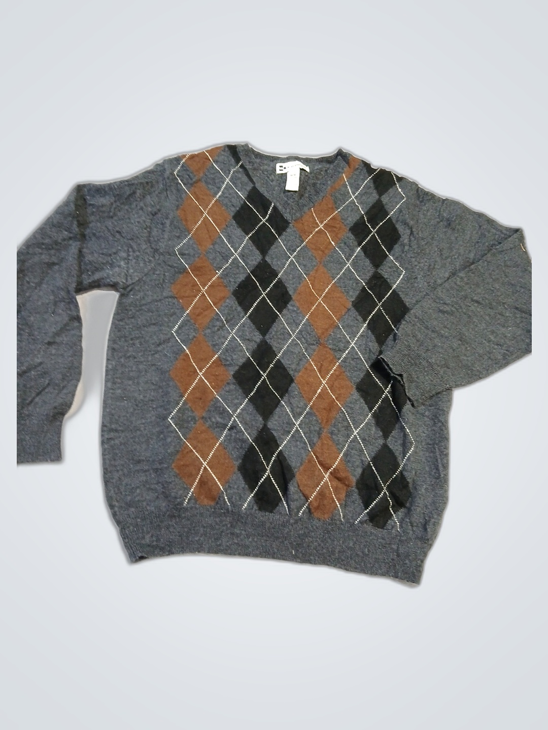 Wilke Rodriguez Gray Argyle Sweater