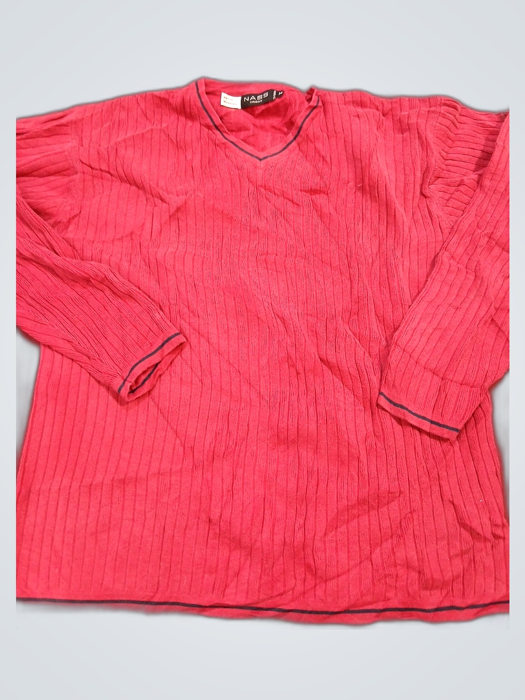 NASS Tricot Red V-Neck Sweater