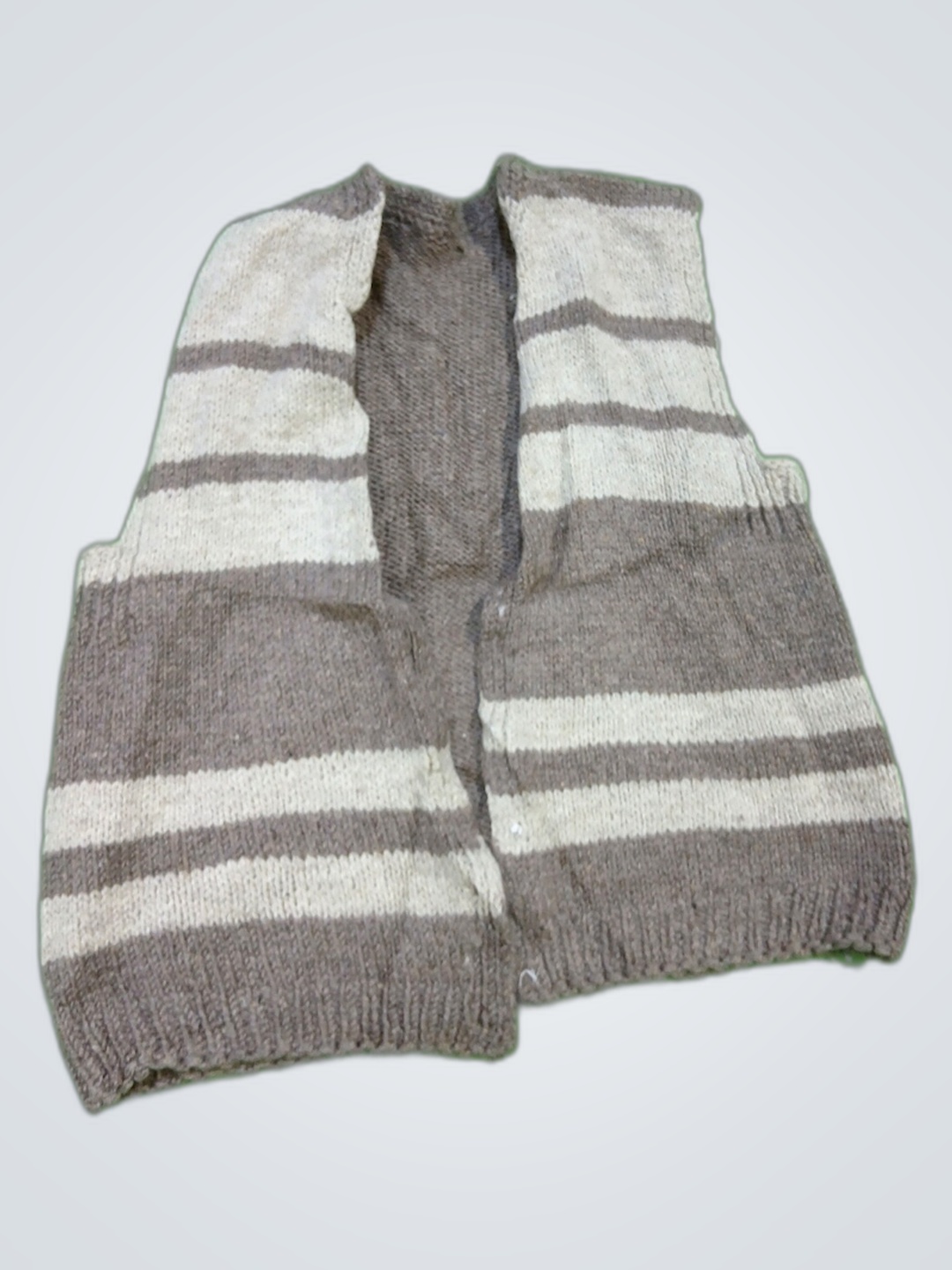 Colete Listrado Cinza e Branco