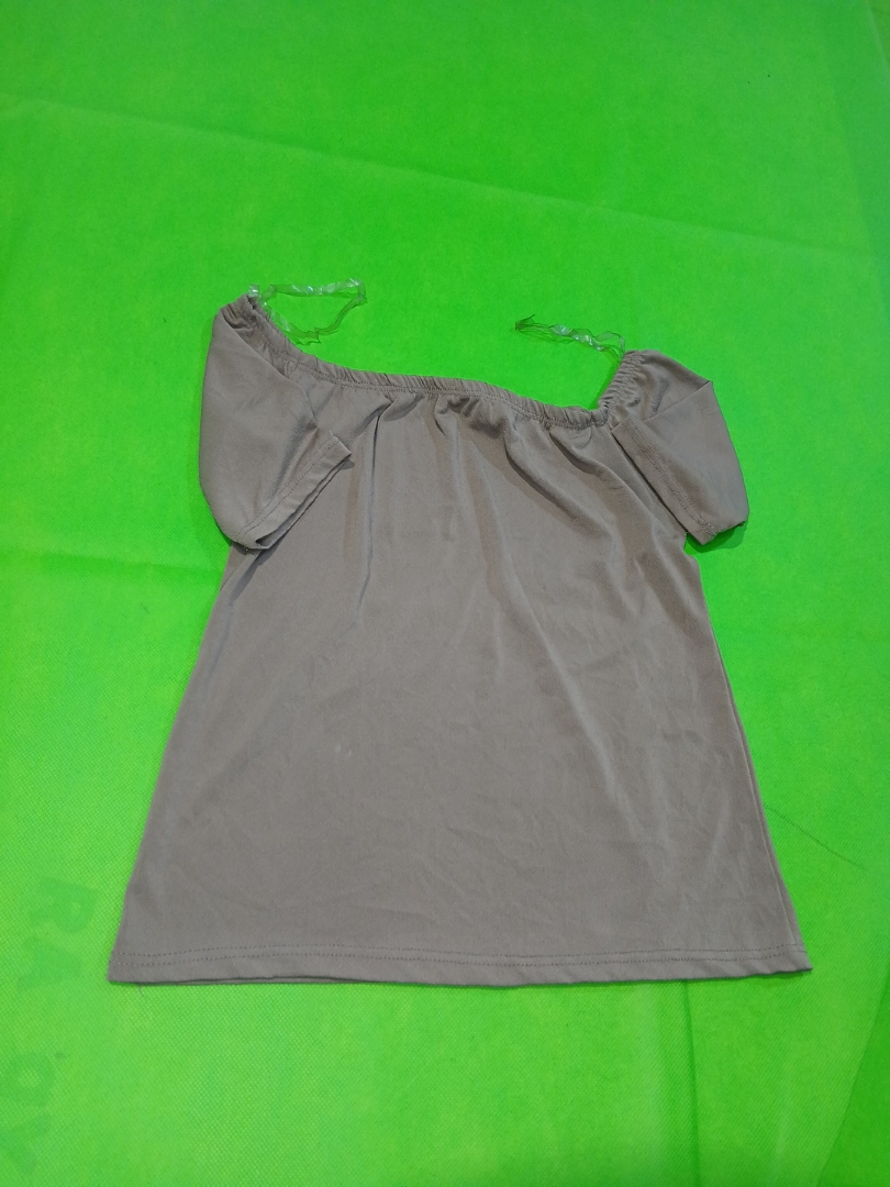 Graues Off-Shoulder-Top