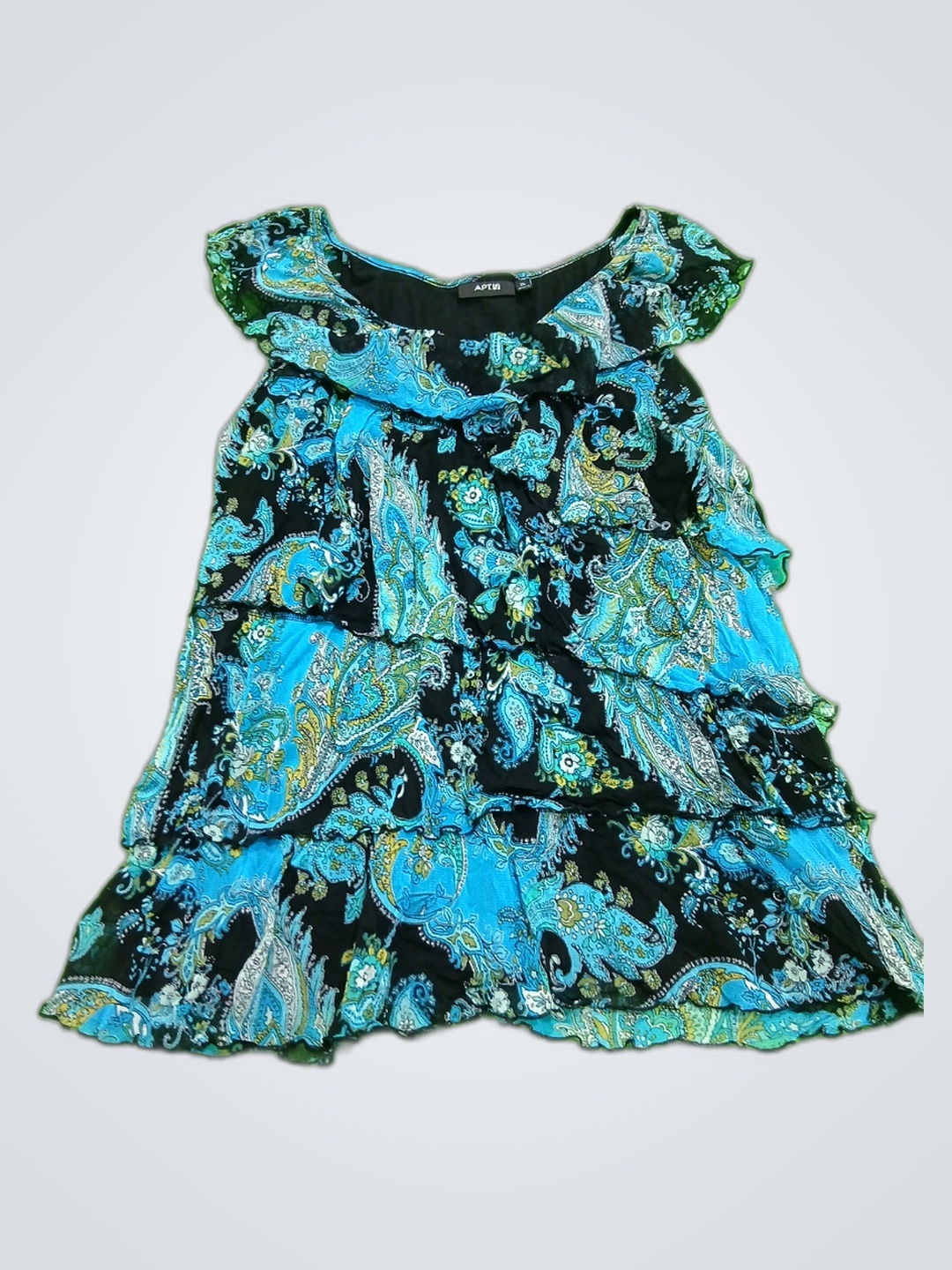 Blusa con volantes estampada APT9