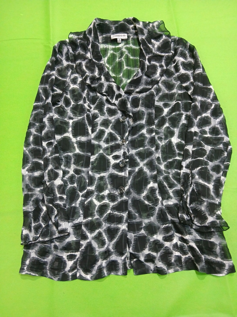 Ou Empereur Ou Rien Printed Sheer Blouse