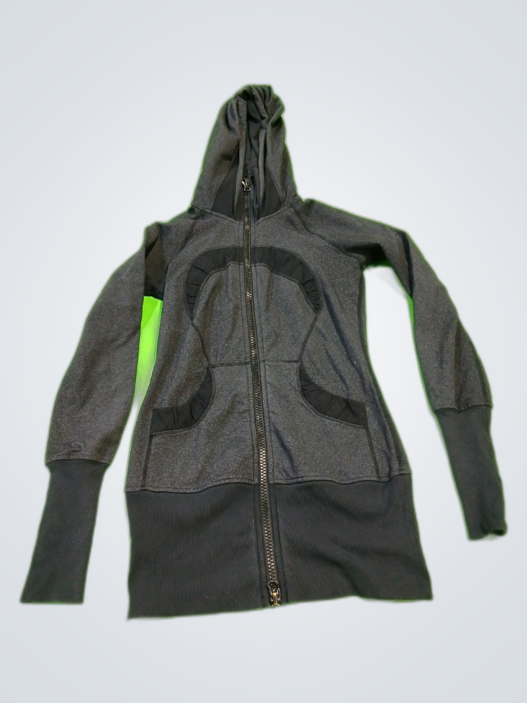 Lululemon Cinza Moletom com Zíper