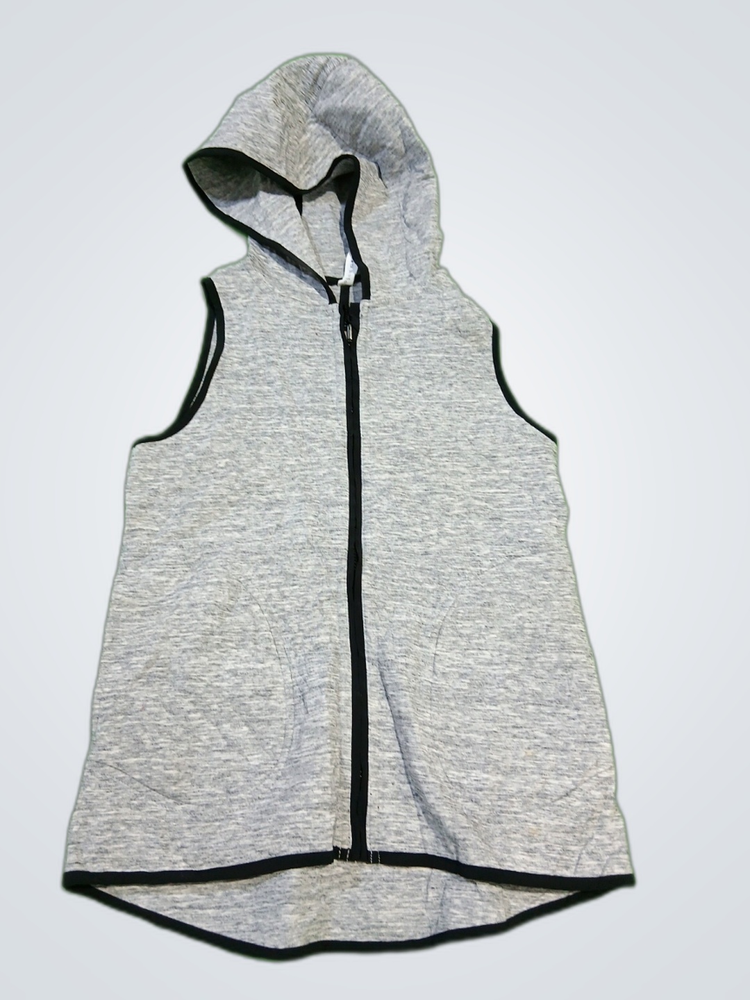 Vest senza maniche grigio con cappuccio e zip Lulu..