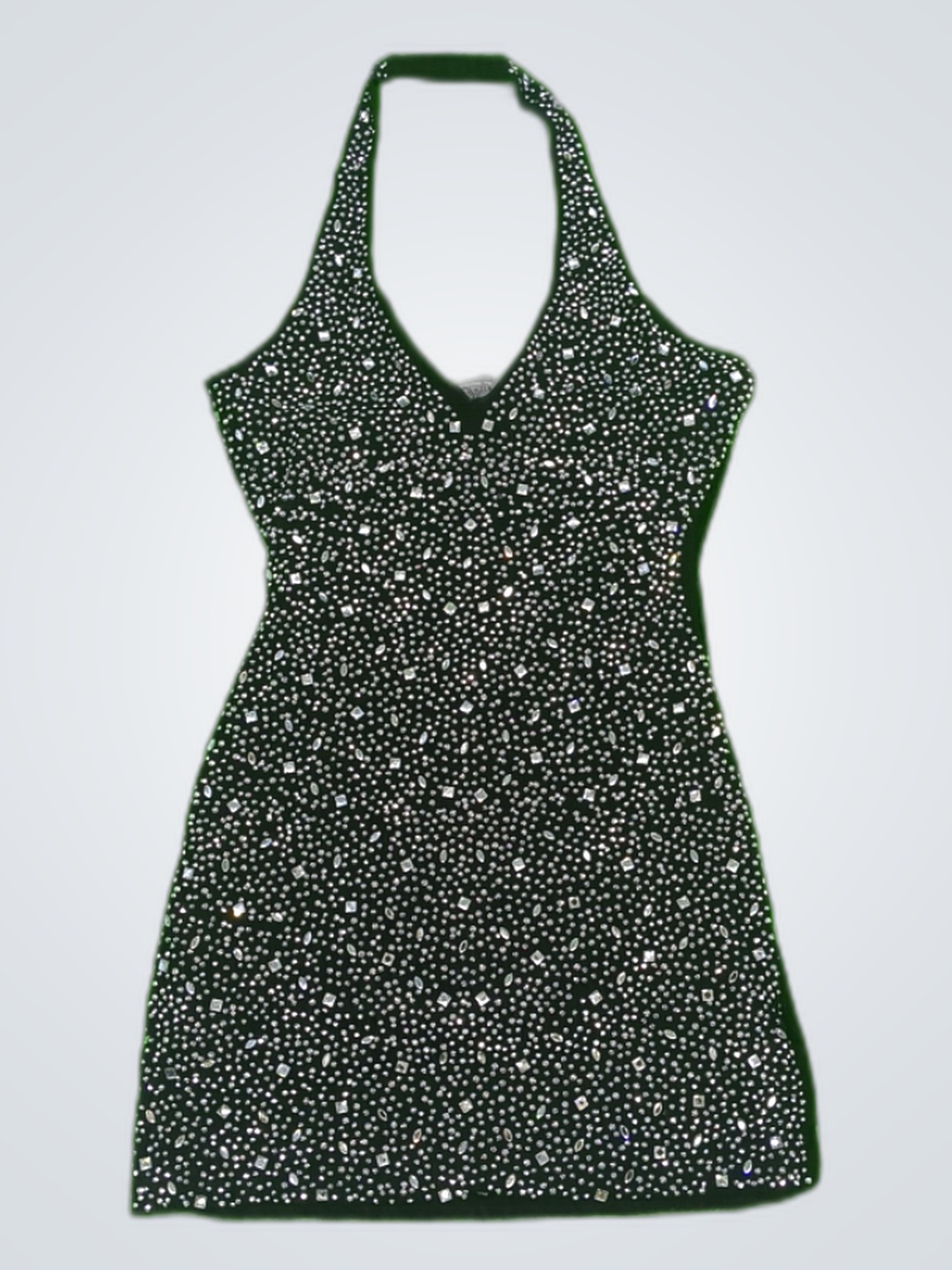 B. Darling Black Sequin Halter Mini Dress