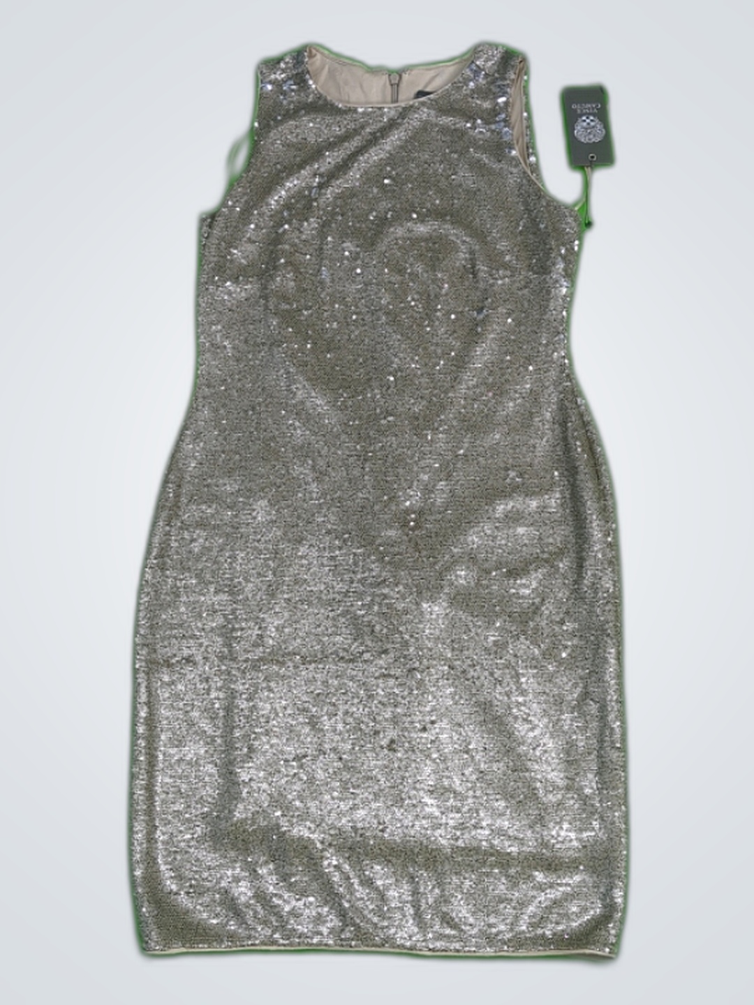 Vestido Mini de Lantejoulas Prateadas Vince Camuto