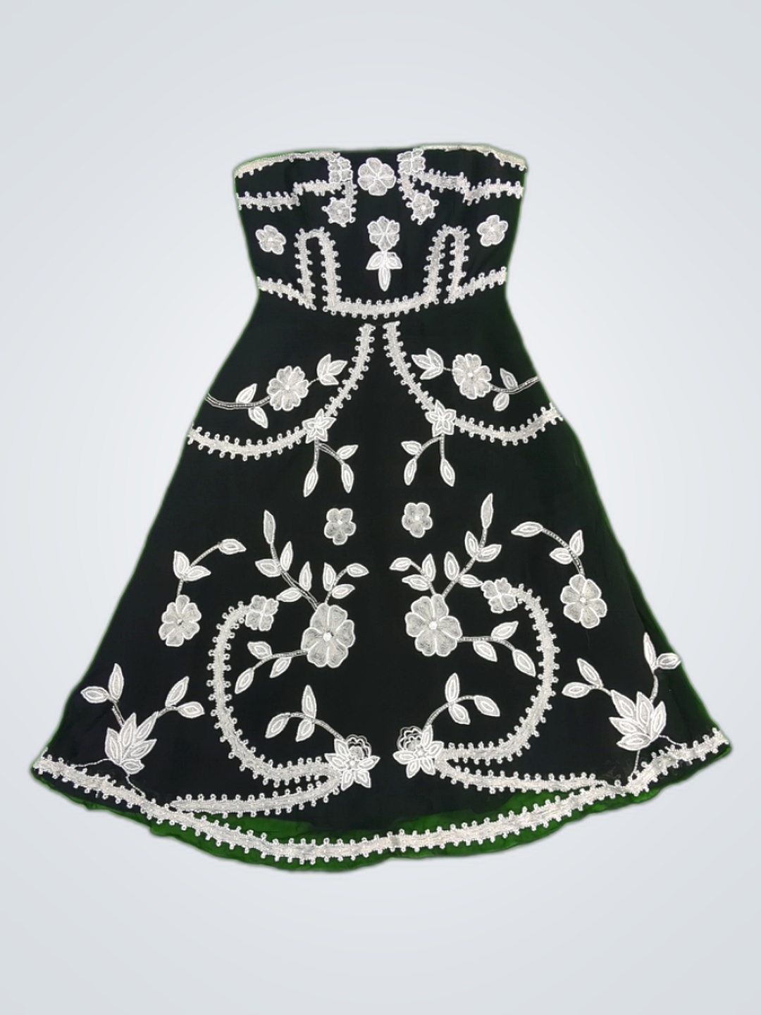 Robe mini noire sans manches brodée Adrianna Papel..