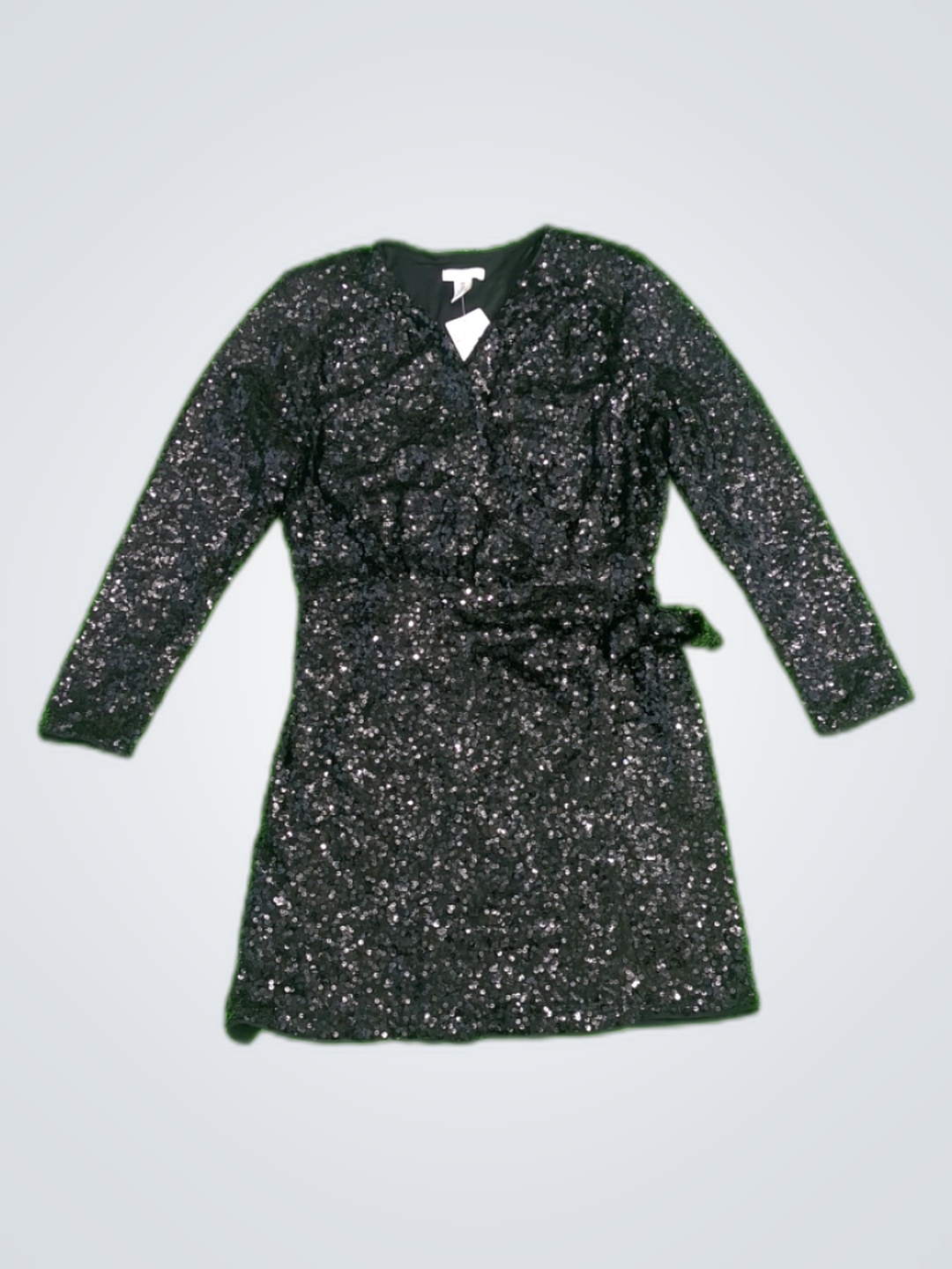 C&A Black Sequined Wrap Dress