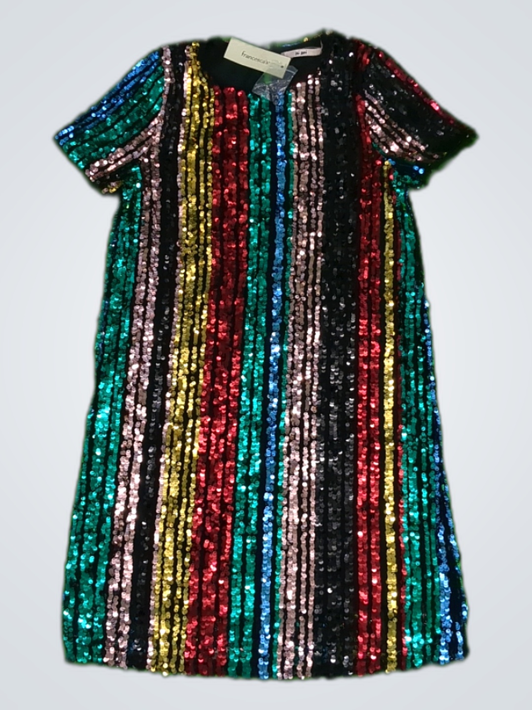 Mia Mi Ami Sequined Striped Mini Dress