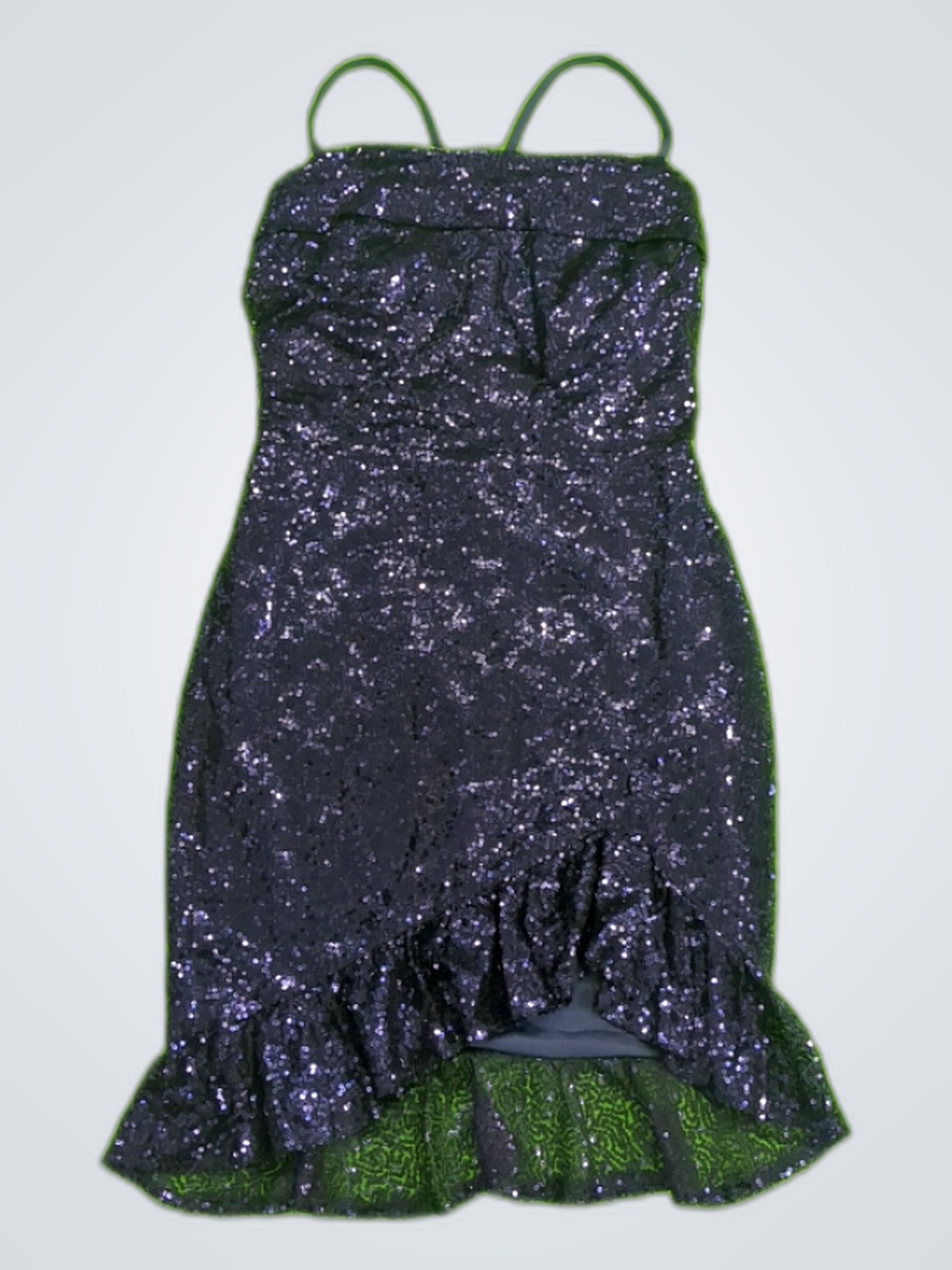 Schwarzes glitzerndes Mini-Party-Kleid