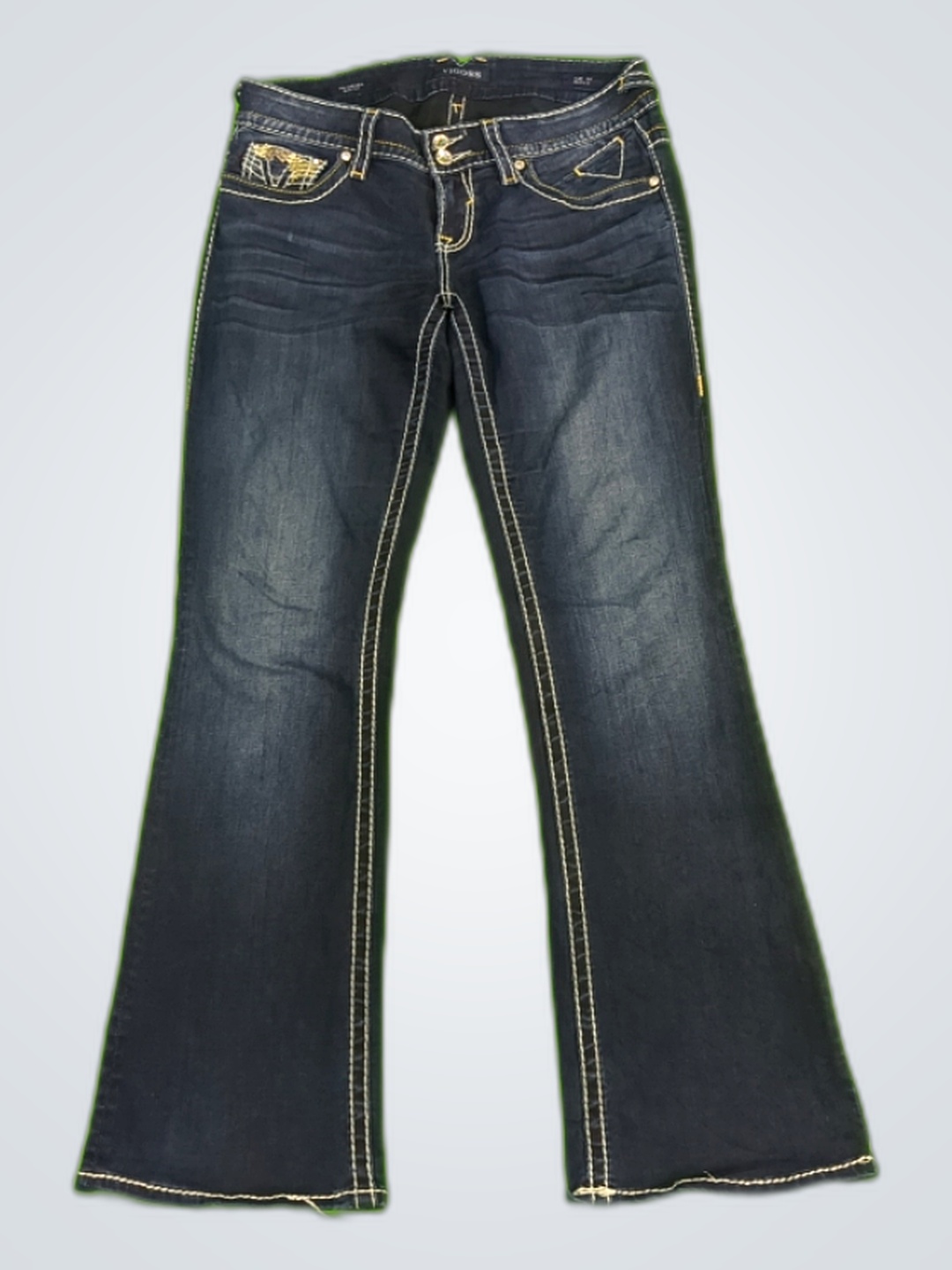 VIGO Dark Blue Embroidered Jeans