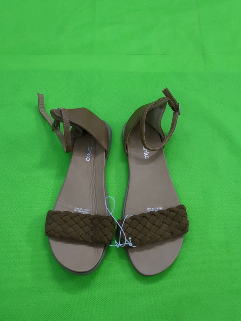 Brown Braided Strap Sandals