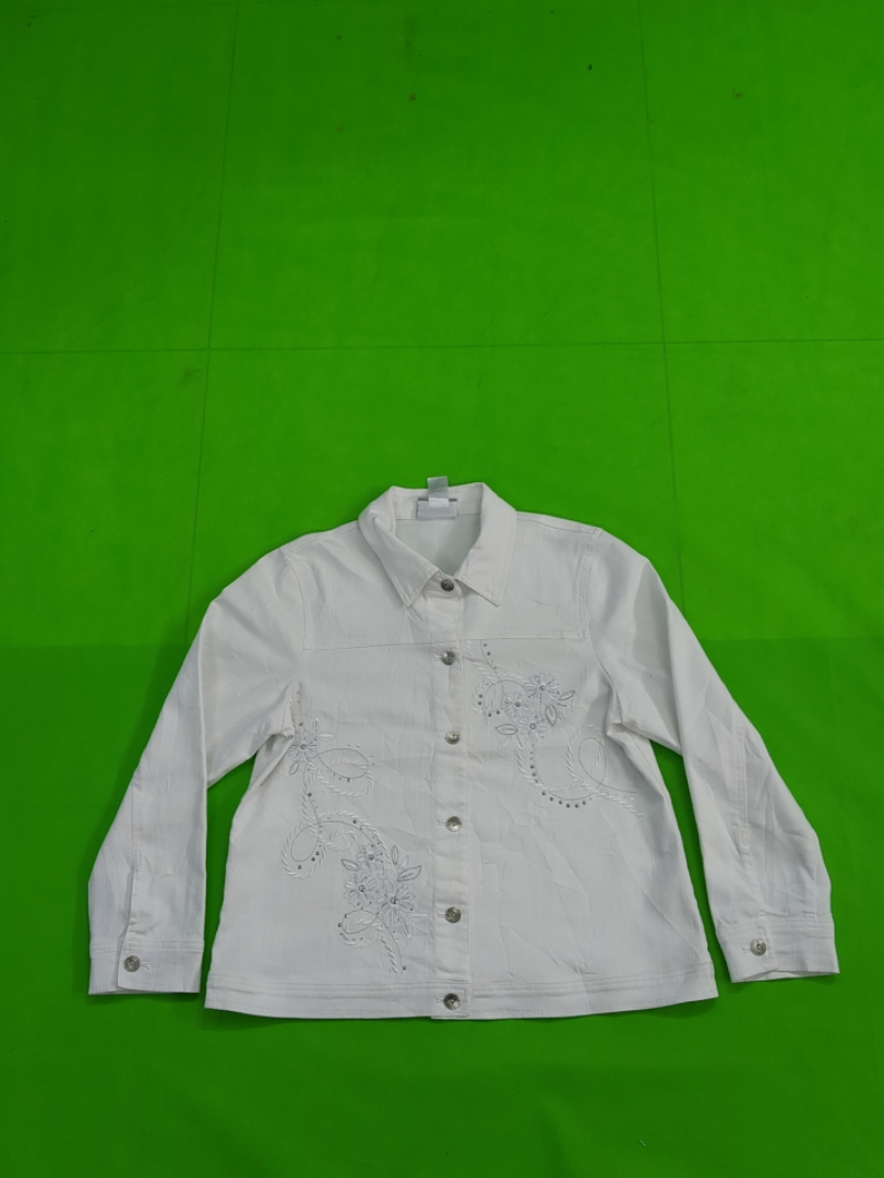 White Embroidered Cotton Shirt