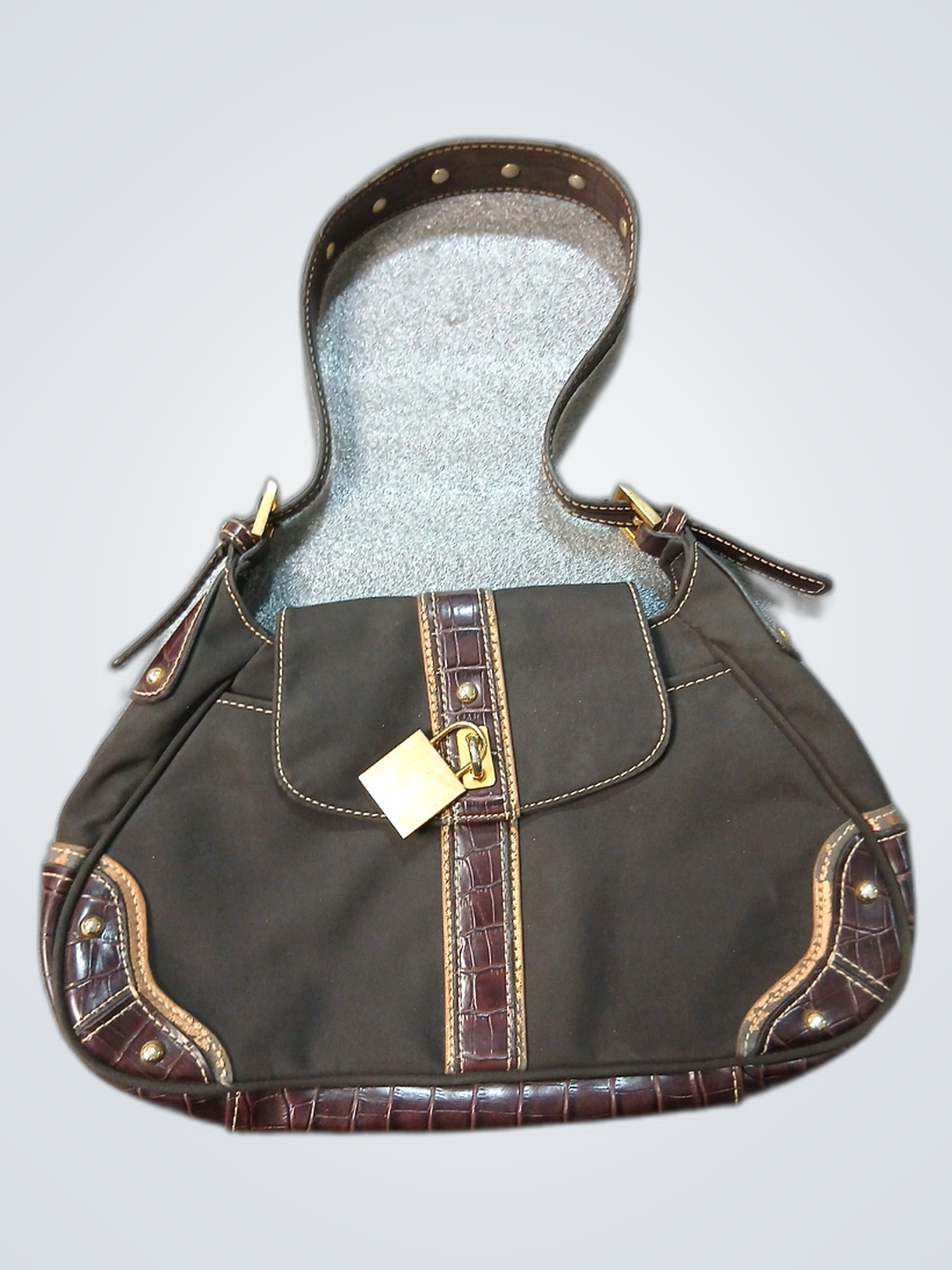 Laura Biagiotti Sac à épaule en croûte de cuir mar..