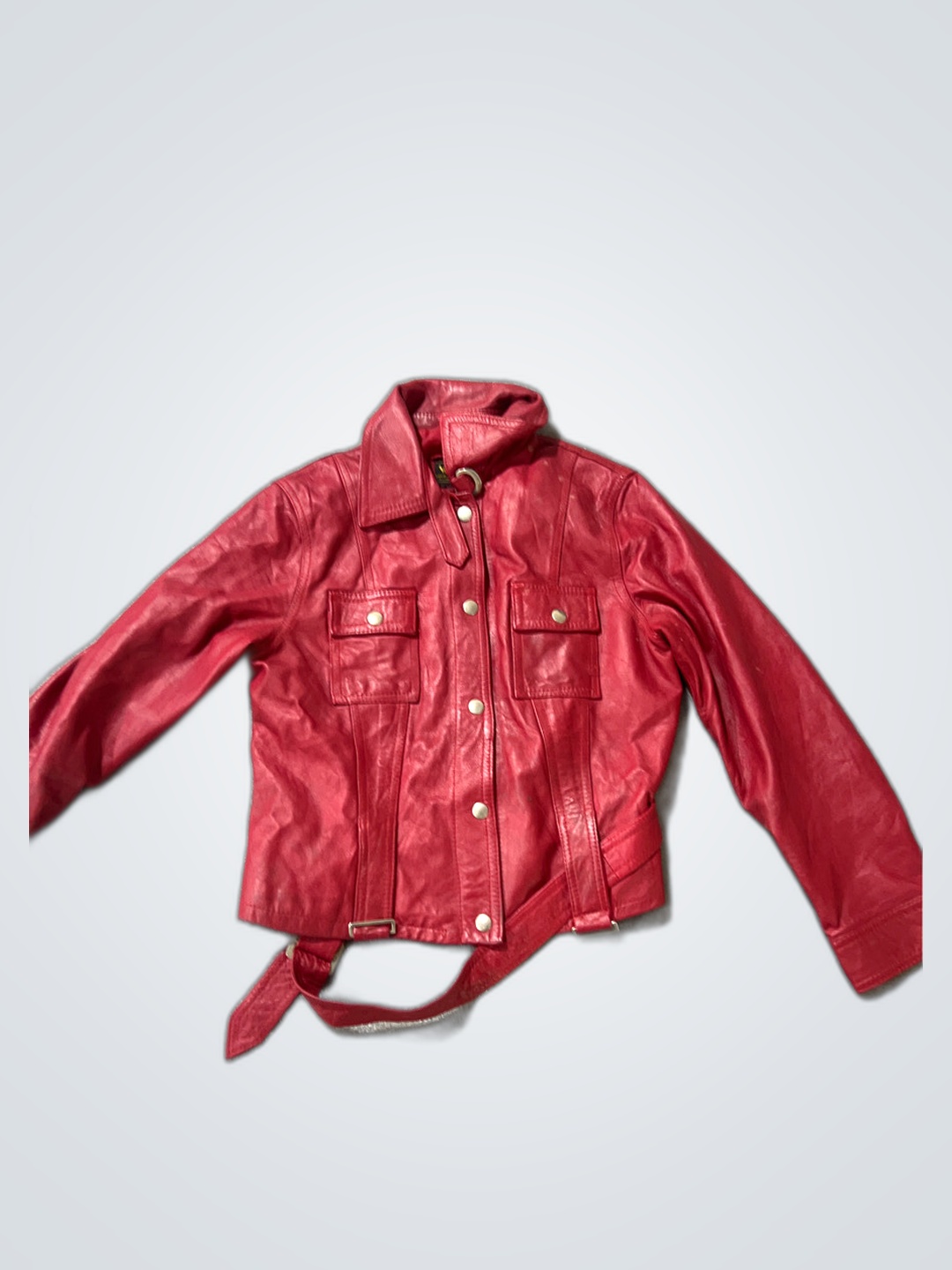 Chaqueta de cuero roja