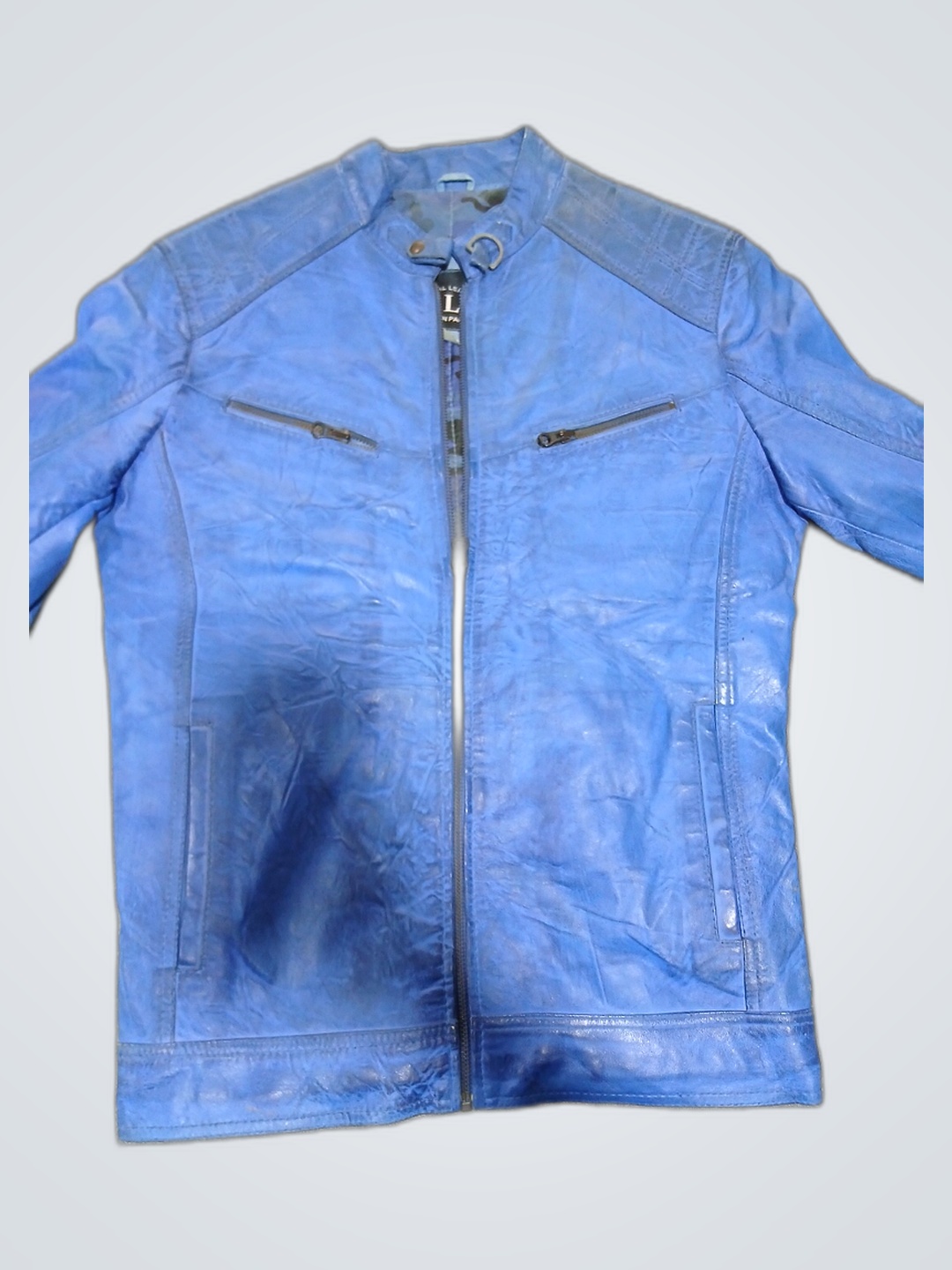 Chaqueta de cuero azul LLC