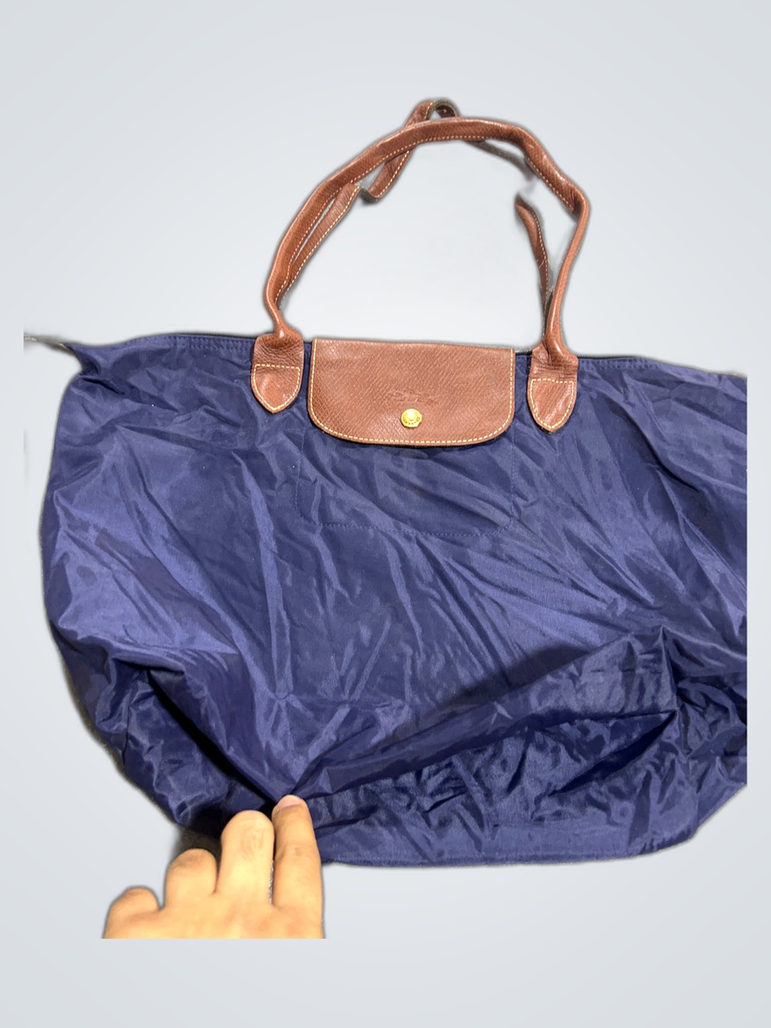 Longchamp Navy Nylon Tote Bag