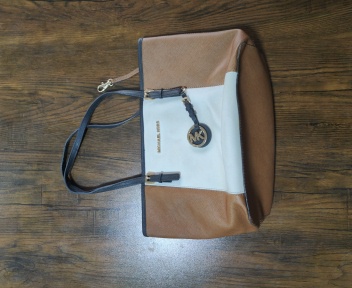 Sac tote Michael Kors marron et blanc