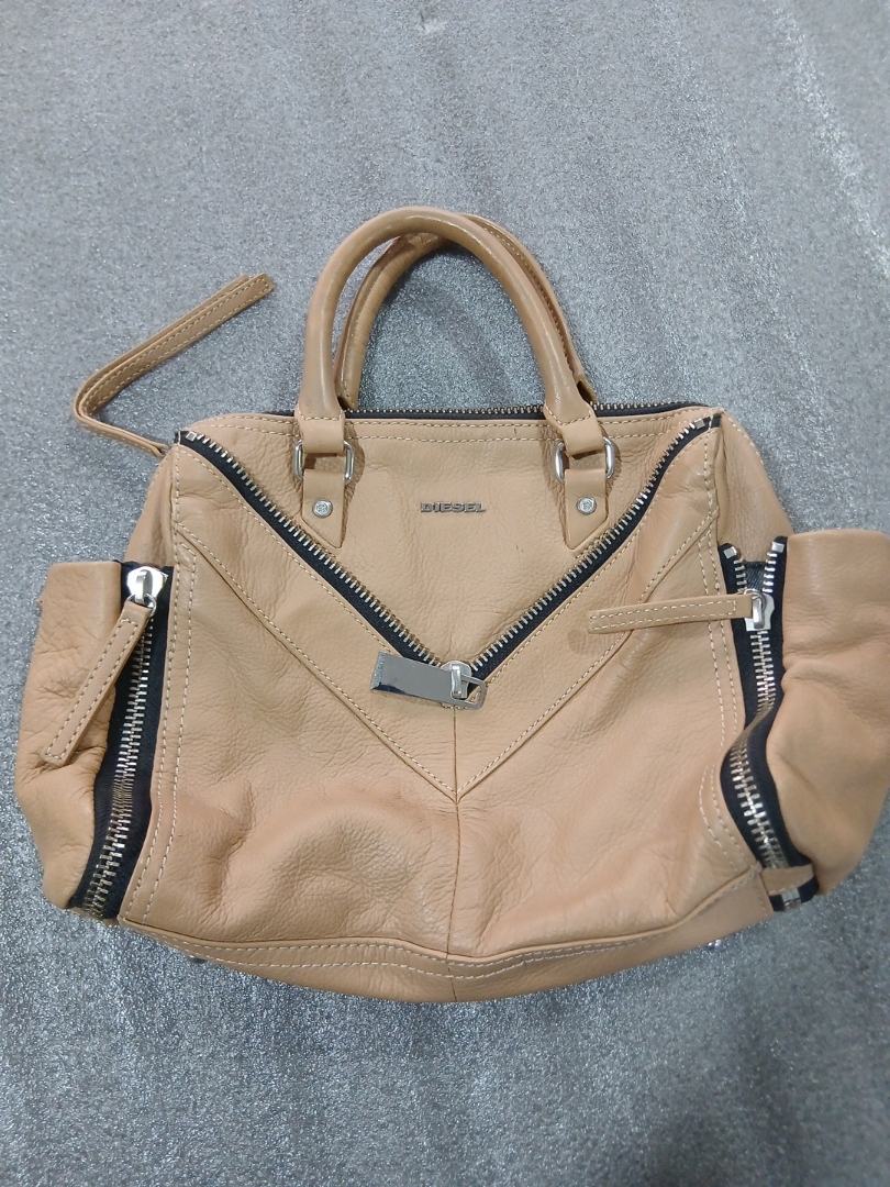 Sac à main petit en cuir beige Diesel