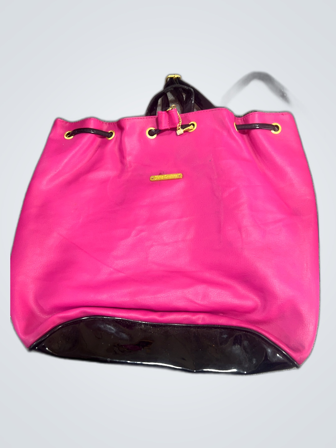 Jimmy Choo Pink Leather Drawstring Tote Bag