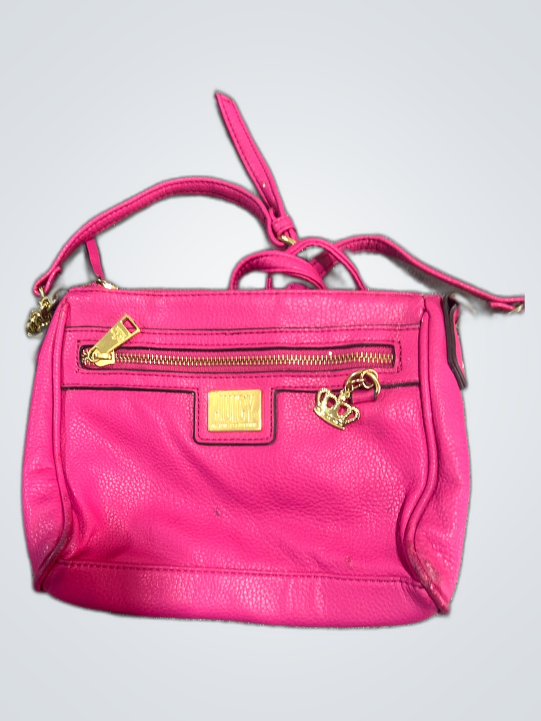 DKNY Pink Faux Leather Chain Strap Handbag