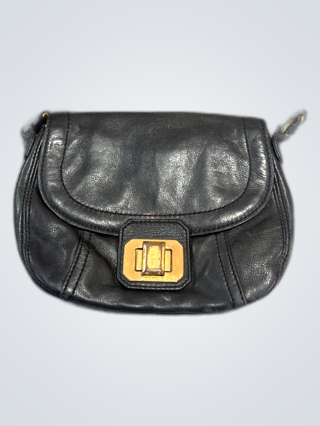 Black Leather Crossbody Bag