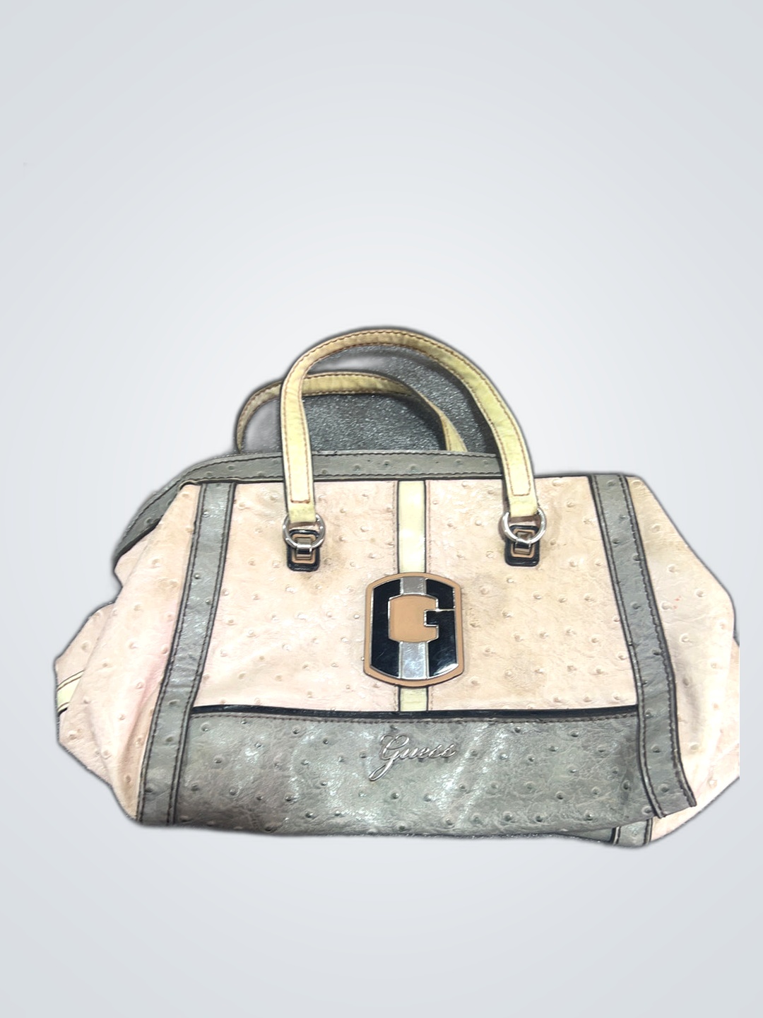 Pink Ostrich Grain Tote Bag