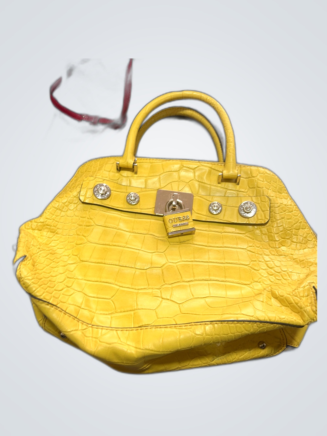 Yellow Crocodile Handbag