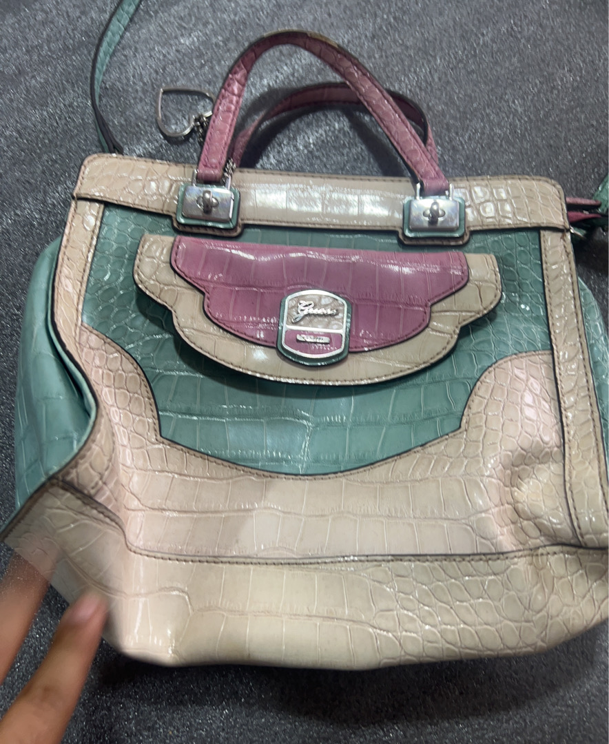 Guess Multicolor Patent Leather Handbag