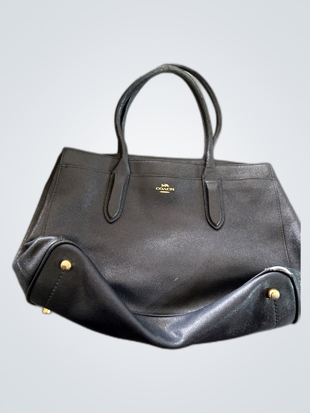Coach Black Leather Tote Bag