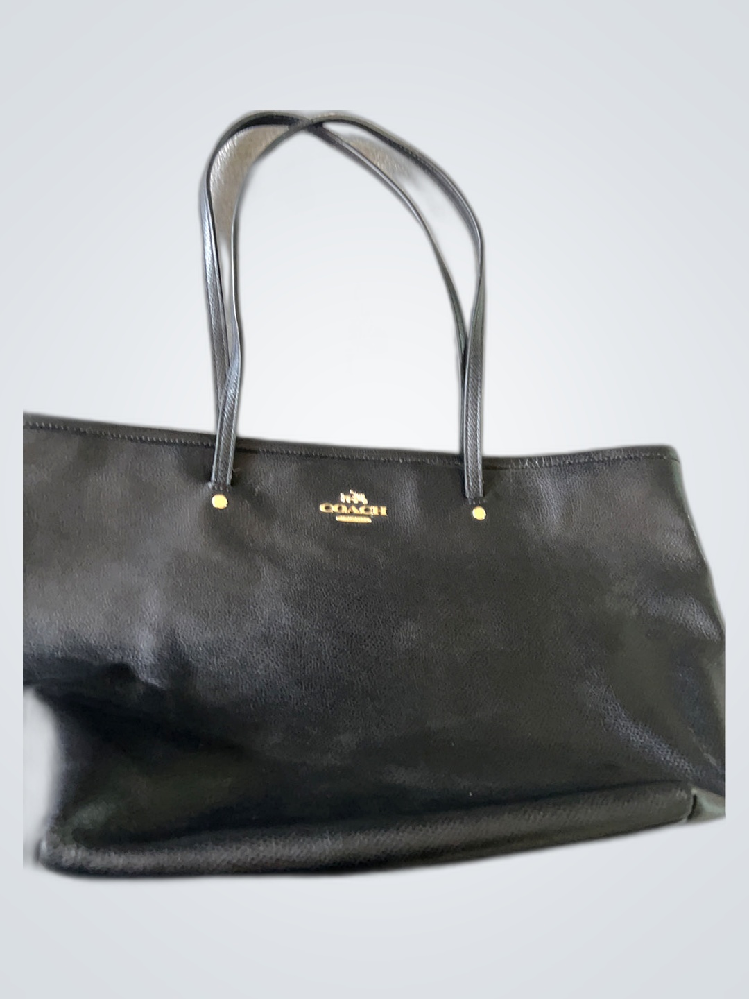 Coach Black Leather Tote Bag