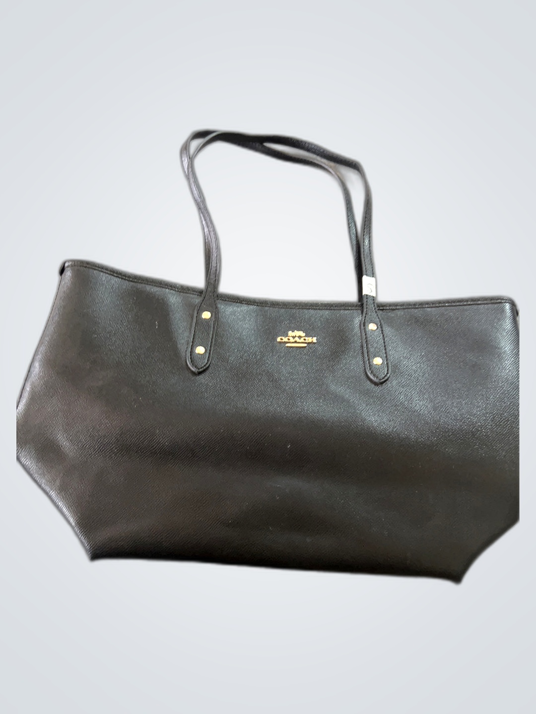 Coach Black Leather Tote Bag