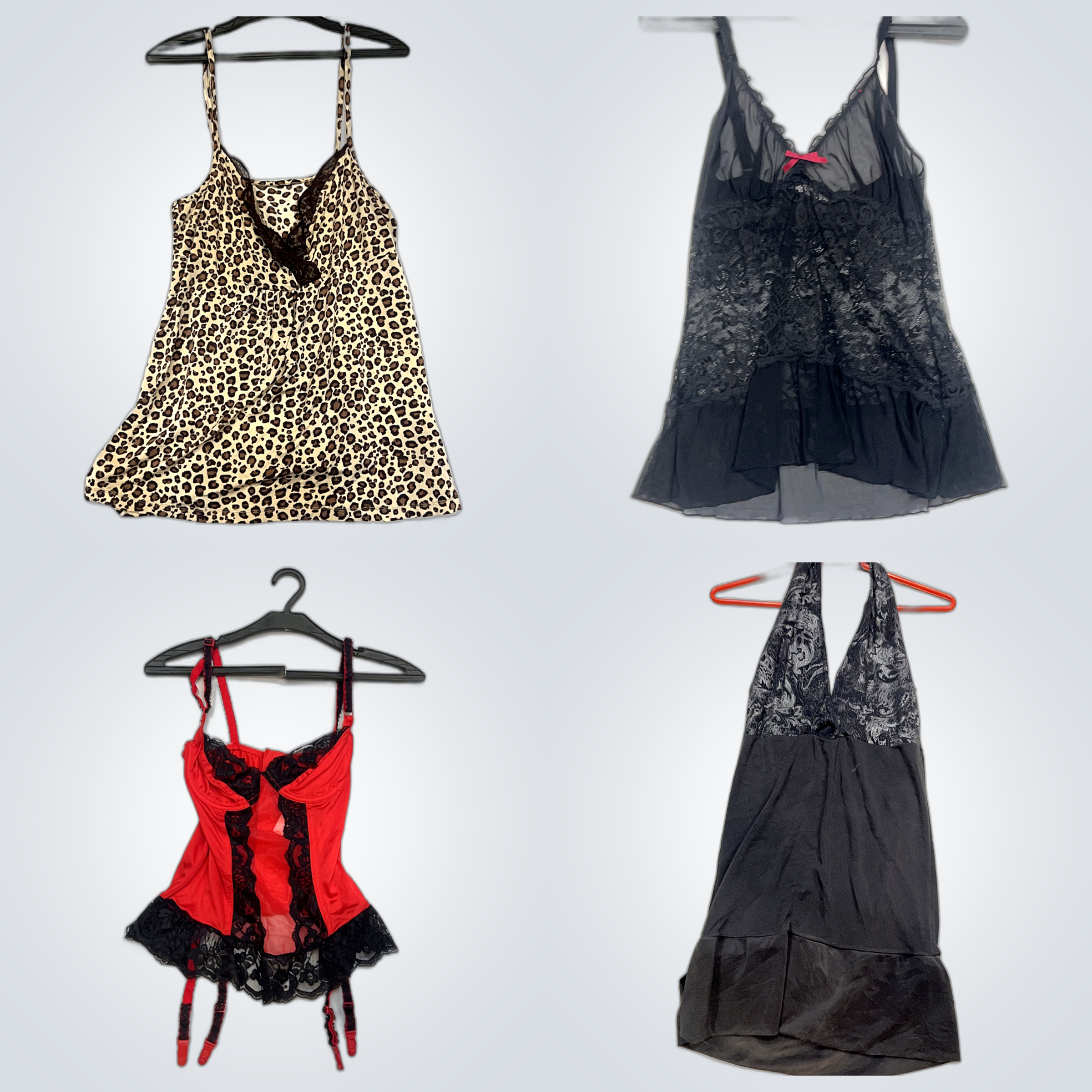 Ensemble de camisoles en dentelle, tops en satin e..