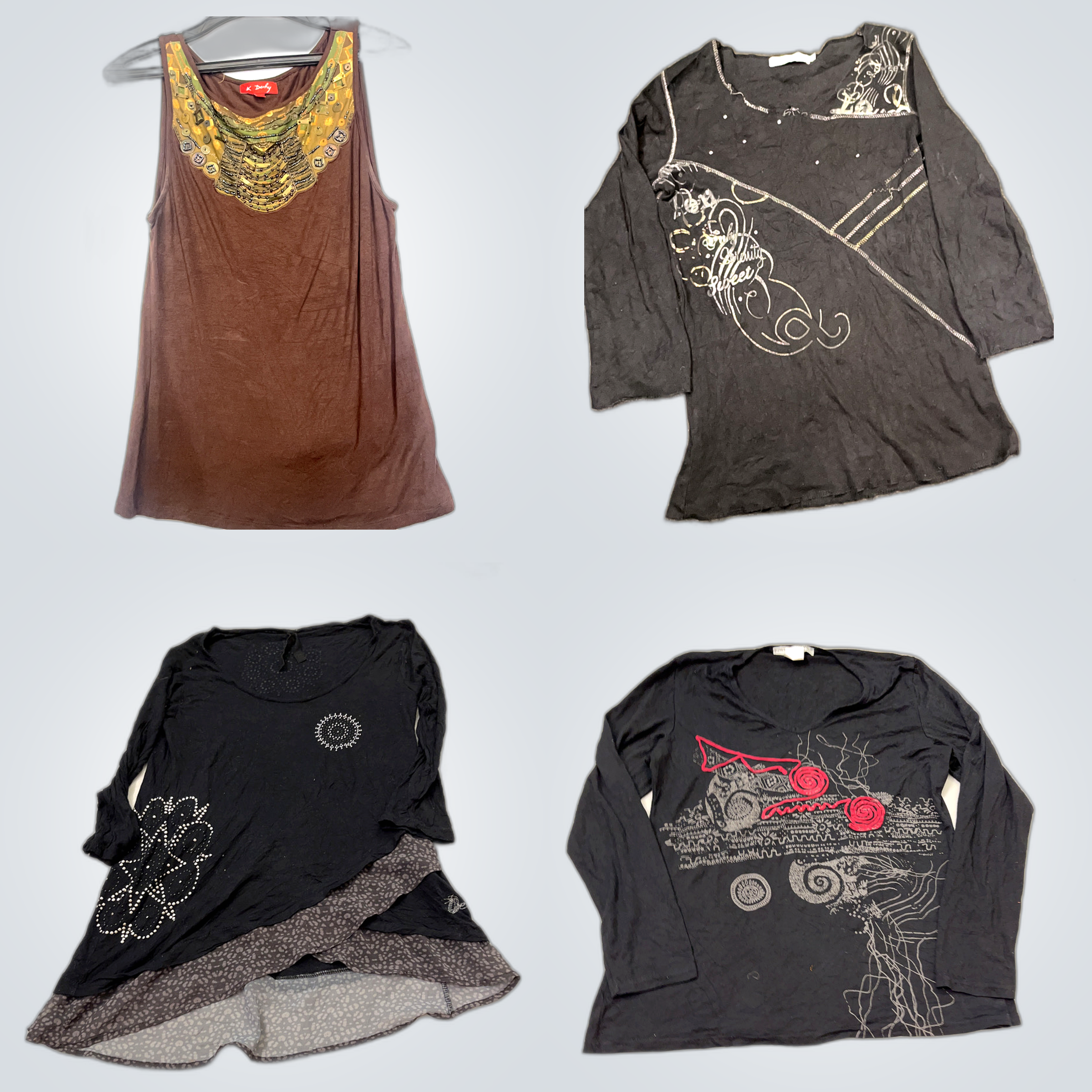 Fashionable Tops Bundle - 12 Pc Women's Blouses fr..