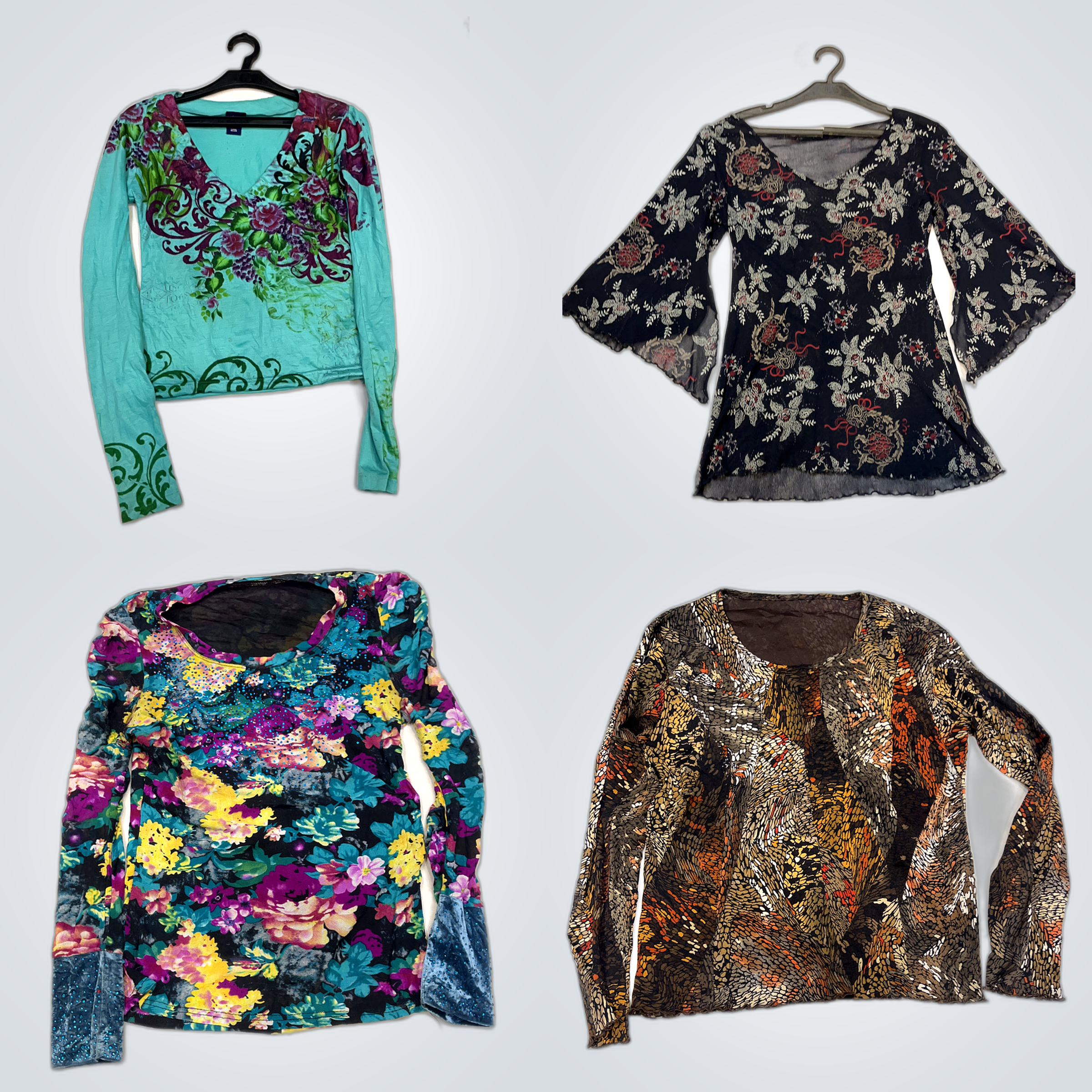 Floral Blouse Bundle: 10-Piece Printed Top Collect..