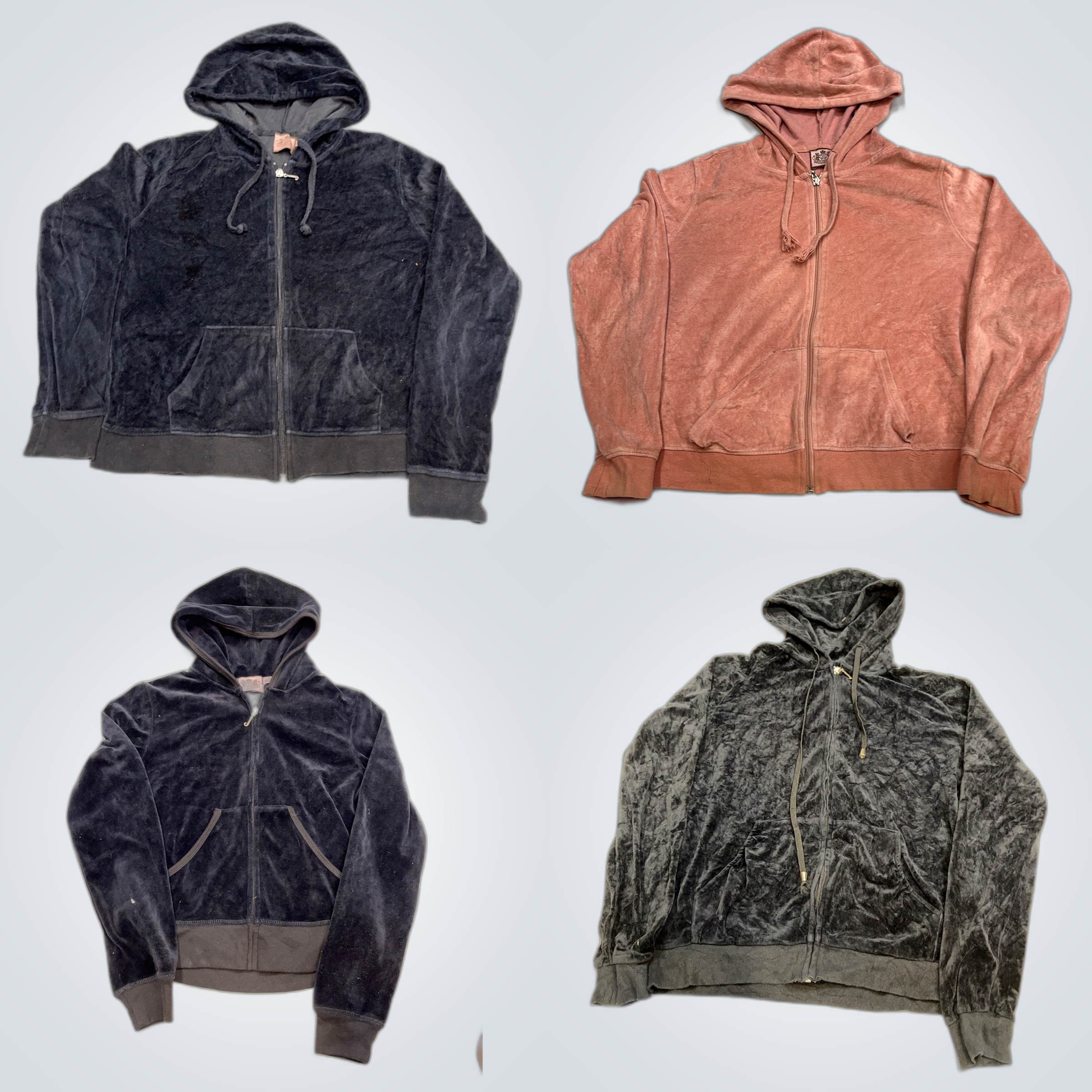 Juicy Couture Velour Hoodie Bundle 10pcs Black Pin..